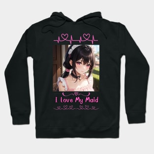 I Love My Maid Heart Anime Girl Hoodie